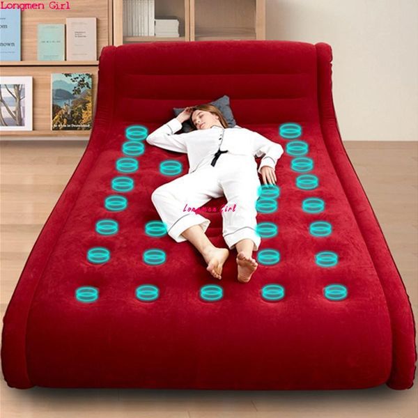 

camp furniture modern folding inflatable big sofa bed velvet pvc leather frames outdoor beach garden camping double