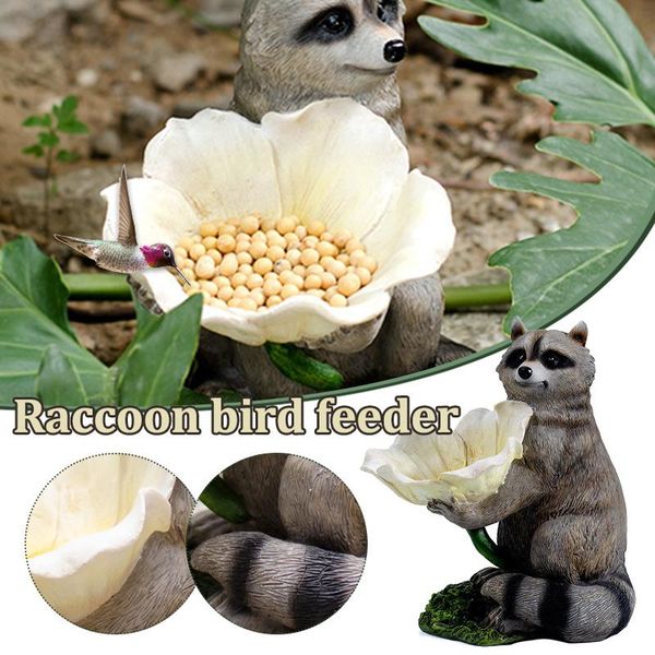

other bird supplies animal statue outdoor birdfeeder resin decoration cute raccoon garden ornament for home decor da