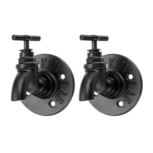 

hooks & rails 2pcs with screws faucet shaped home decor rustic wall mounted towel holder iron heavy duty office hanging hook space saving