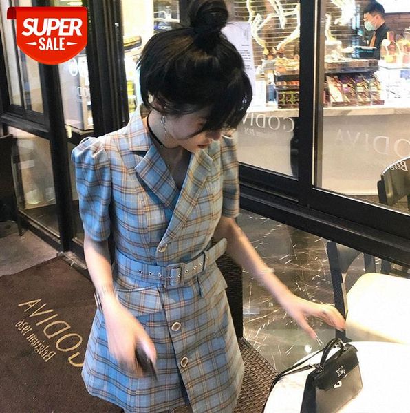 

section year french tea break super fairy forest gentle style first love plaid suit dress #b24p, Black;gray
