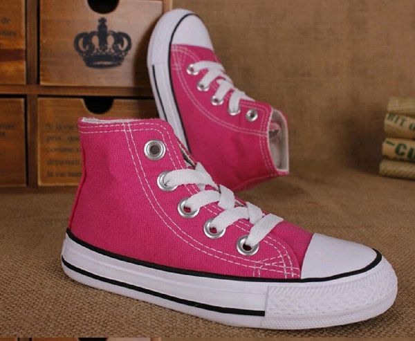 

new kids canvas shoes fashion high - low shoes boys and girls sports canvas children sneakers fashion casual sport running shoes eu24-34, Black;red