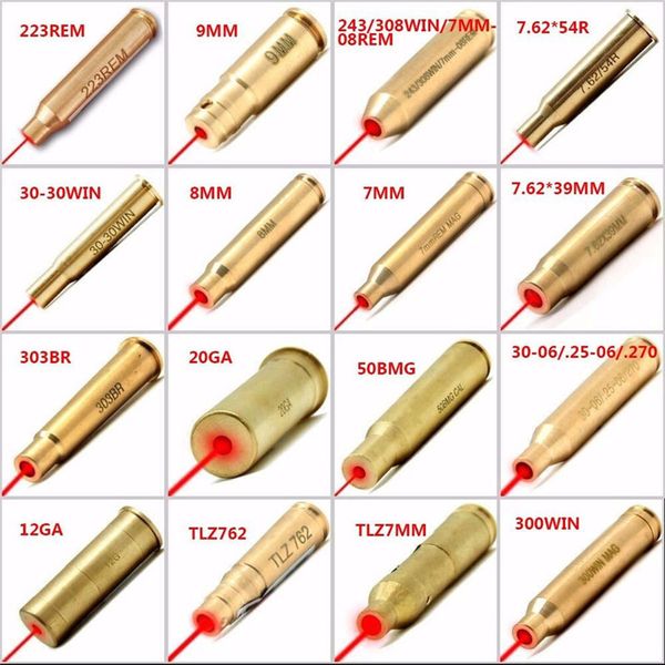 

20 style tactical red laser bore sight brass scopes boresight cartridge brass boresighter sscope hunting optics sighter