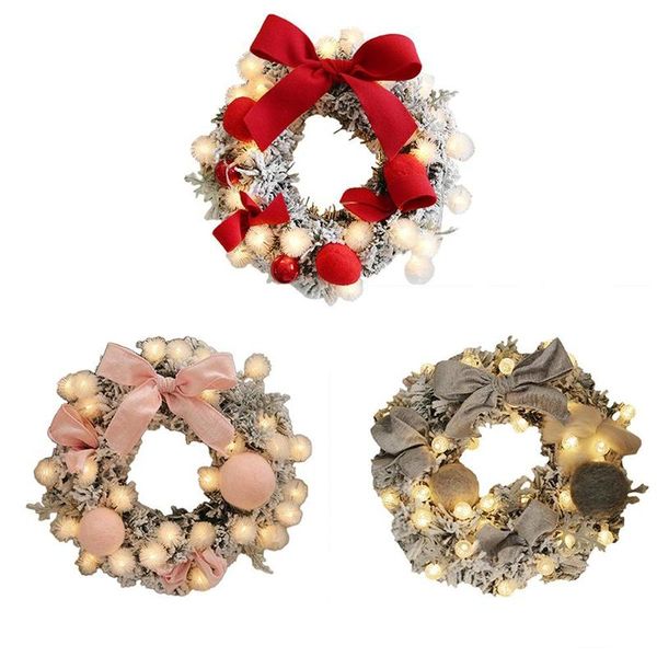 

christmas wreath handmade rattan pendant garland tree door decoration light string decorative flowers & wreaths