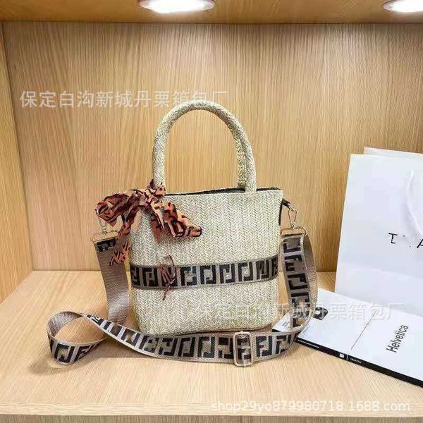 

fashion straw bag trend hand f family weaving straddle 2021 women's one shoulder beach