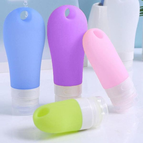 

4pcs 38/60/90ml travel lotion shampoo gel cosmetics hanging hole empty bottle storage bottles & jars