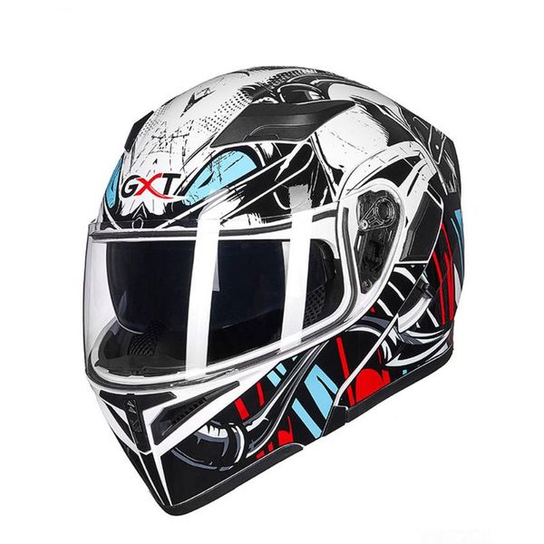 

motorcycle helmets gxt helmet moto motocross flip up capacete da motocicleta cascos doublel lens racing riding helmet#