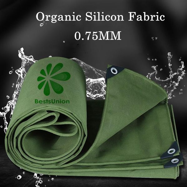 

shade army green thicken tarpaulin organic silicon fabric outdoor camping tent tarp garden pergola canvas rainproof cloth