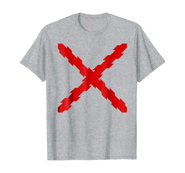 

cross of burgundy t-shirt, White;black