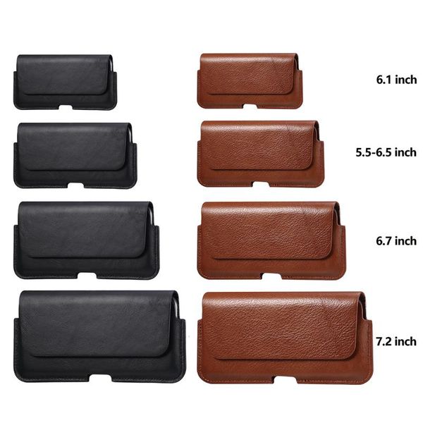 

cell phone pouches 6.1-7.2'' universal ultra-thin genuine leather pouch bag sleeve case for asus rog ii zs660kl cover 2 rog2 bags