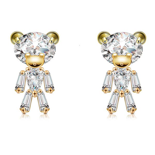 

dangle earrings bella jewelry korea simple lovely bear zircon women s925 sterling silver needle