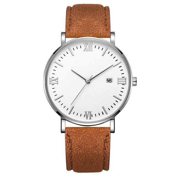

rose gold mens quartz watches fashion watch color3, Slivery;brown