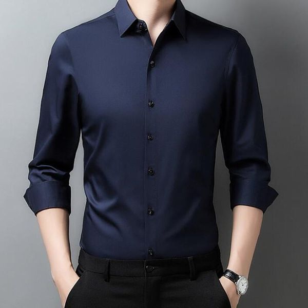 

men's casual shirts long sleeves shirt slim pure color suit, White;black