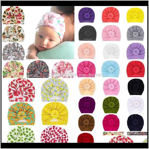 

infant baby girls hat bow knot dots flower headwear children toddler kids beanies turban donuts florals hhazv caps oarck, Yellow