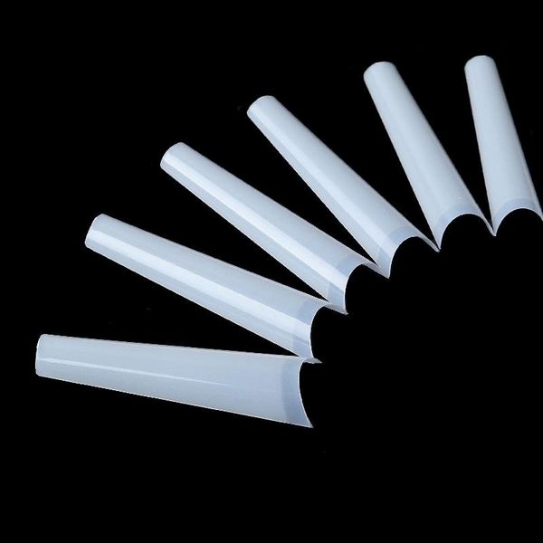 

false nails 500pc nail art tips french natural transparent coffin acrylic uv gel polish manicure tool, Red;gold
