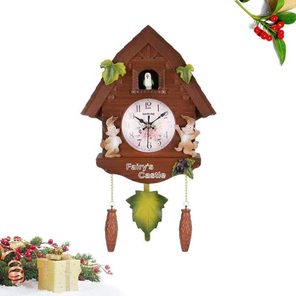 

silent decorative wall clock telling time hanging ornament for bedroom living-room bar without battery - white rabb clocks