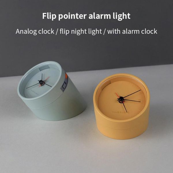 

other clocks & accessories alarm clock silent pointer night light bedroom lamp decor home portable watch wake up time snooze desktop
