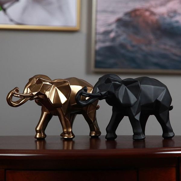 

decorative objects & figurines sales abstract geometric elephant statue wild animal arts sculptures figurine resin crafts home decoration ac