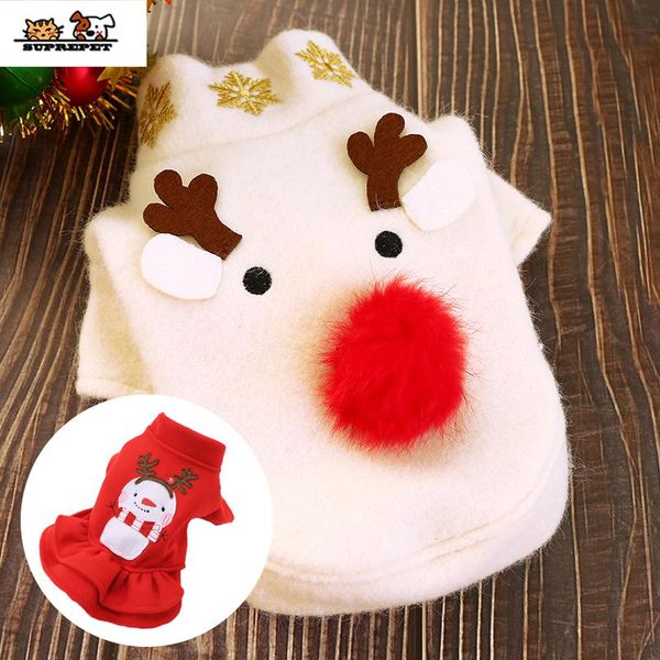 

dog apparel suprepet pet clothes christmas white elk shape rudolph warm jacket for chihuahua teddy