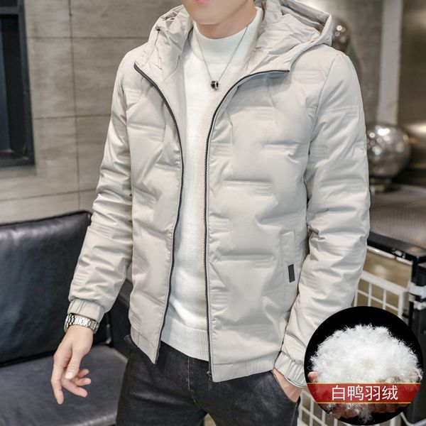 

special offer - white duck down jacket spring and winter men's thickened warm fashion hood, Black