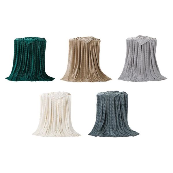 

blankets soft flannel blanket stripe coral fleece bed sheet multi-function sofa couch office bedding supplies