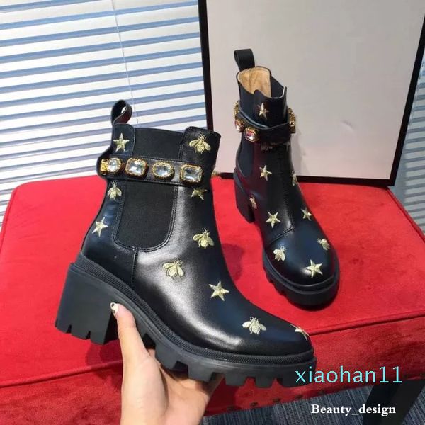 

designer- fashion women brushed rois boots leather nylon martin boots with removable pouch black ladies outdoor booties shoes
