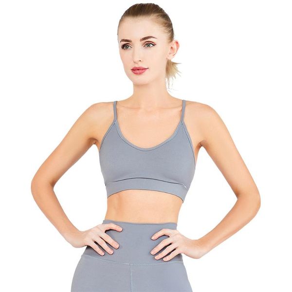 

yoga outfit women bra wireless pads adjustable straps nude feeling wicks sweat dancing exercise fitness gym workout