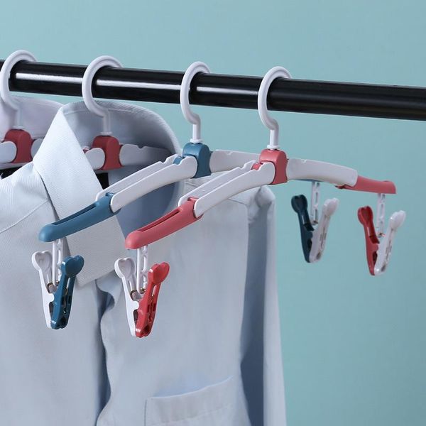 

hangers & racks 1 pcs simple and portable travel folding clothes hanger outdoor household multifunctional magic drying rack anti-slip