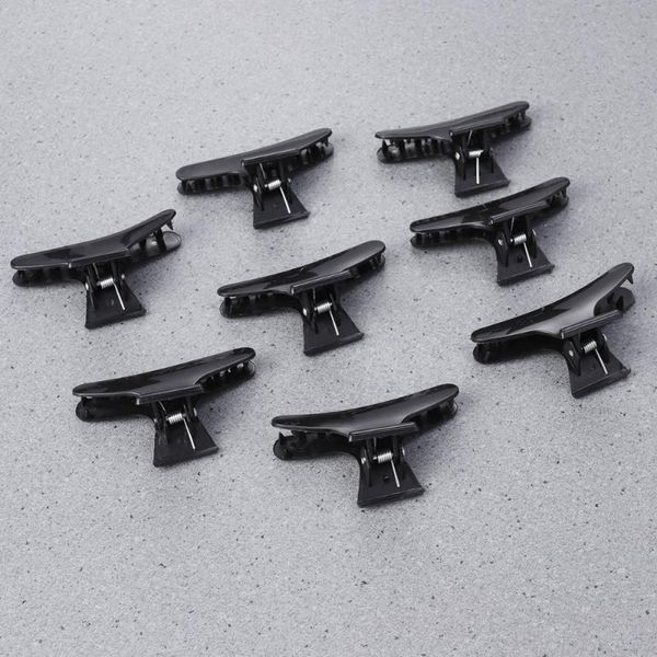 

hair clips 8pcs clamps non-slip chic styling claw for salon (black)