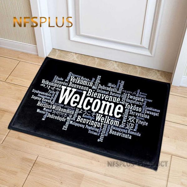 

cushion/decorative pillow welcome doormat flannel fabric non slip floor mat carpet home decorative indoor door mats area rugs 4 designs size