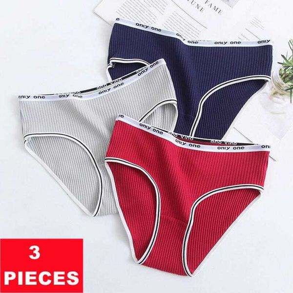 

women's panties 3pcs letter underwear cotton panty ladies underpants comfortable intimates female lingerie briefs, Black;white