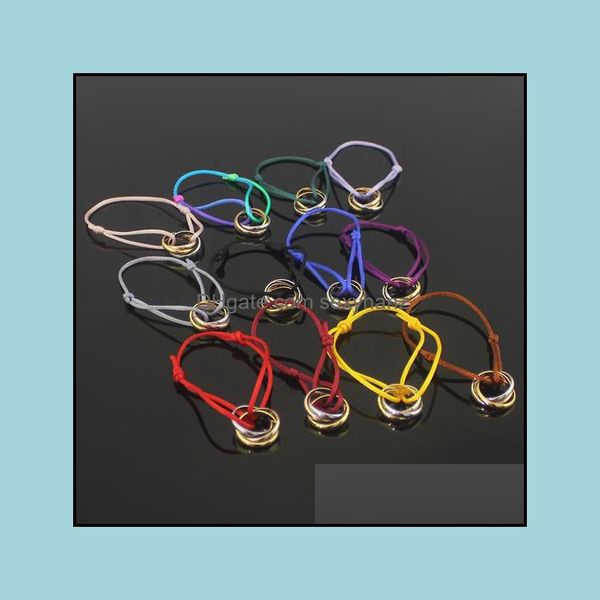 Link, Kette Armbänder Schmuck Verkauf Titan Stahl Hand Seil Liebe Ring Drei Farbe Für Frauen Männer Paar Schmuck Großhandel Top qualität H Klammer