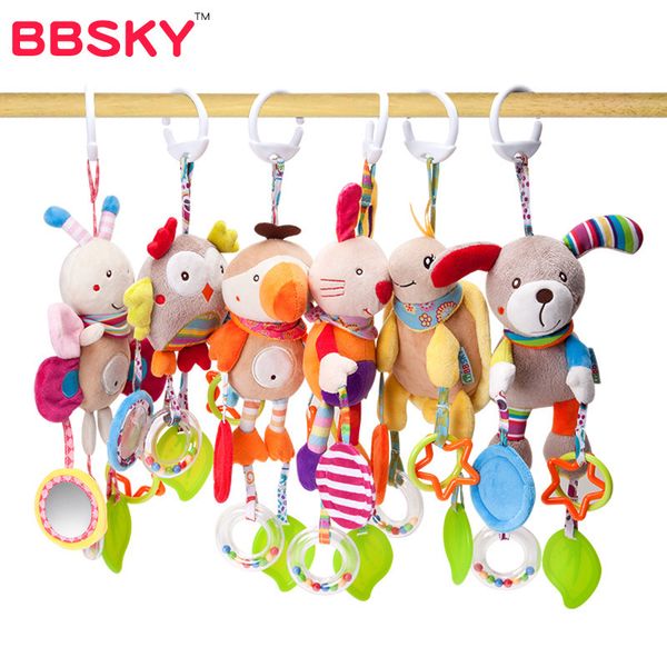 

bbsky baby cartoon animal bed hanging toys gum car plush
