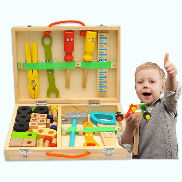

kids diy tool set kit educational toys simulation repair tools toys wooden game learning engineering puzzle toys gifts for kids
