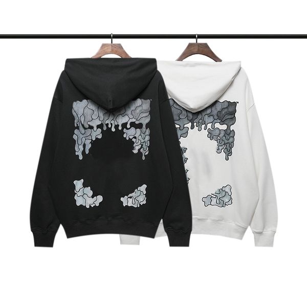 

2022 fashion long sleeves hoodie sweatshirt off style dissolving gradient with arrows black white womans mans casual clothing oversize ow hi