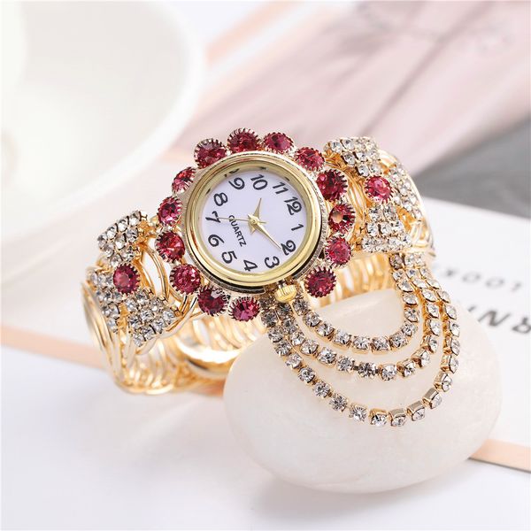 

fashion alloy women bowknot watches st ladies analog casual full crystal diamond chain bracelet wrist watch gifts montre femme clock, Slivery;brown