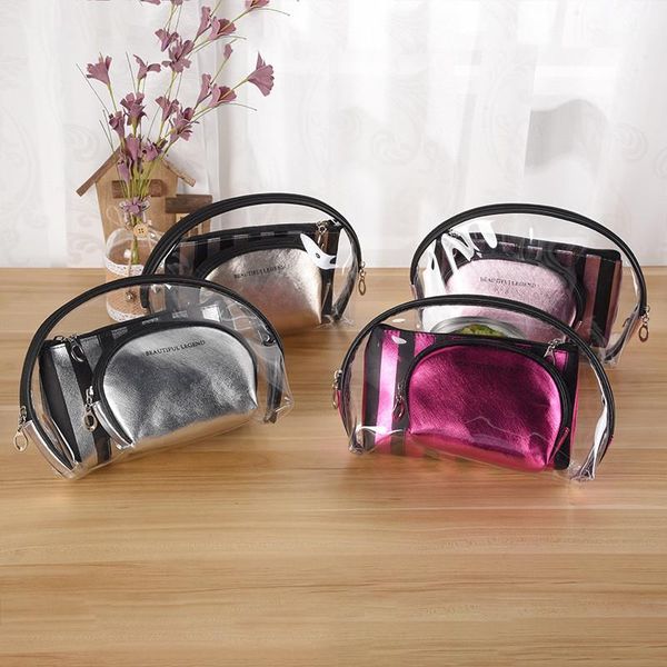 

3pcs/set portable travel organizer cosmetic bag toiletry waterproof wash storage bags transparent makeup case & cases