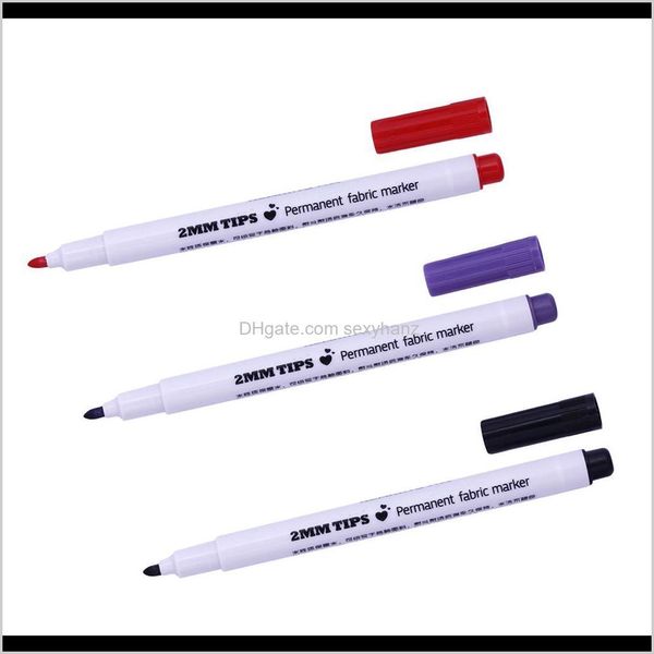 

sewing notions tools apparel drop delivery 2021 3pcs permanent fabric marker pens for tshirt cloth shoes textile paint diy ethb6, Black