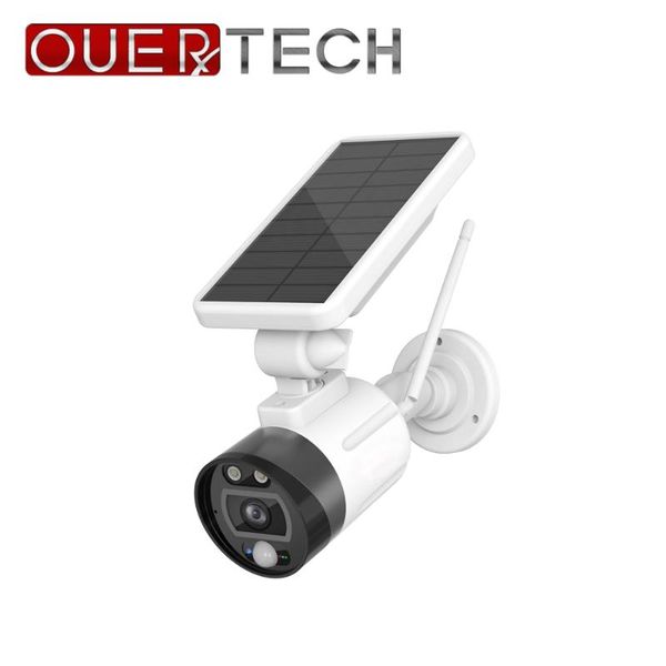 

cameras ouertech 1080p outdoor solar wifi camera charging battery wireless security ip66 pir motion detection surveillance