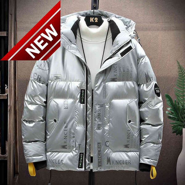 

brand men's winter down jacket coats fashion hooded warm male popular 90% white duck high quality, Black