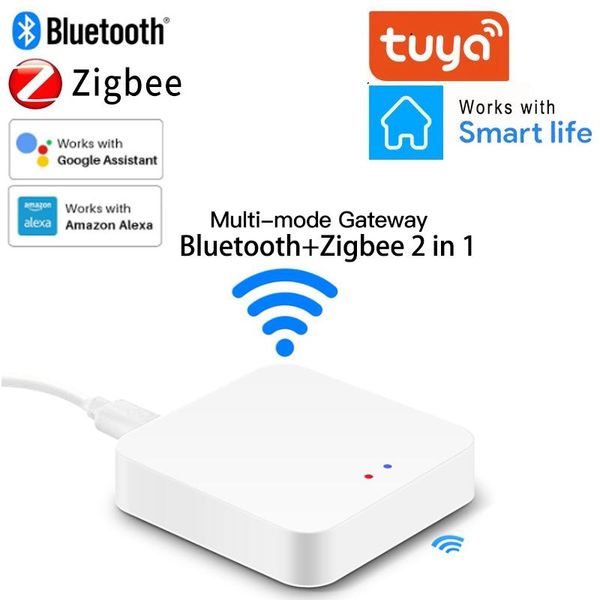 

smart home control tuya intelligent multi-mode gateway, zigbee, bluetooth protocol, linkage, remote work with alexa google