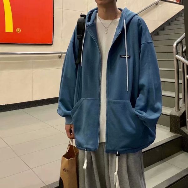 

mens sweater hooded sweater men's autumn and winter ruffian hsome 2021 new loose ins tide br spring sports coat, Black