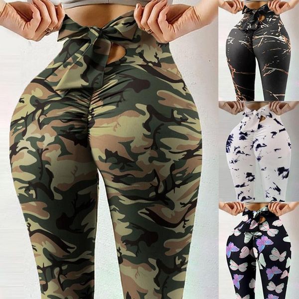 

yoga outfit 2021 pants women high waist elastic skinny legging bowknot design summer fitness gym workout sports leggings s-3xl