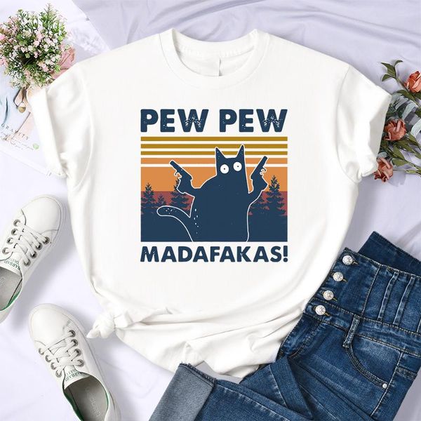 

women's t-shirt summer casual cotton loose women t shirt street pew madafakas tshirts womens comfortable tee clothes, White