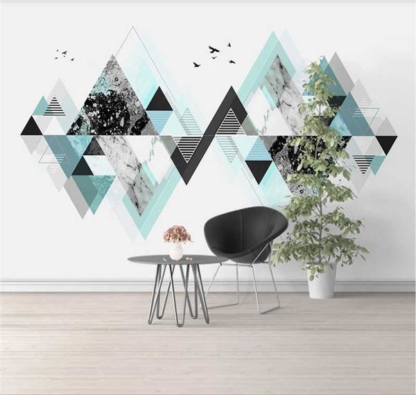 

wallpapers xuesu modern abstract geometric marble texture tv living room bedside bedroom background wall custom wallpaper mural 3d5d8d
