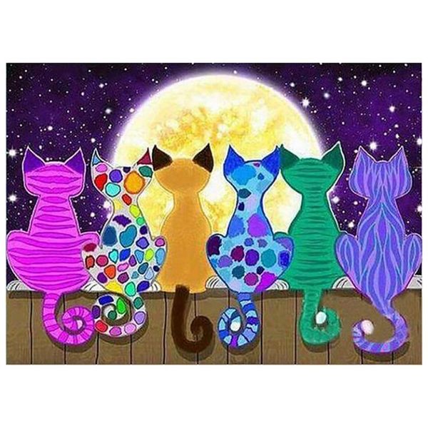 

diamond painting yi bright square round stones cartoon embroidery nature cat hobby and craft mosaic sale