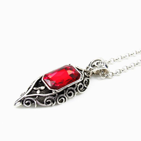 

pin new jewelry shadowhunters necklace red glass choker pendant valentine gift, Golden;silver