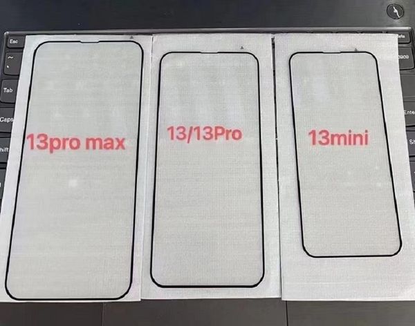 Siyah Çerçeve Temperli Cam Tam Kapsama Ekran Koruyucu için iphone 13 13pro 13promax XS XR XSMAX Patlama - 10 in 1 paket