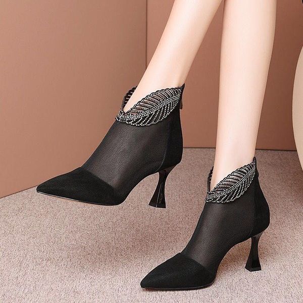 

2021 women's mesh high heels shoes fashion women pumps comfort female sandals womens dress 1, Black