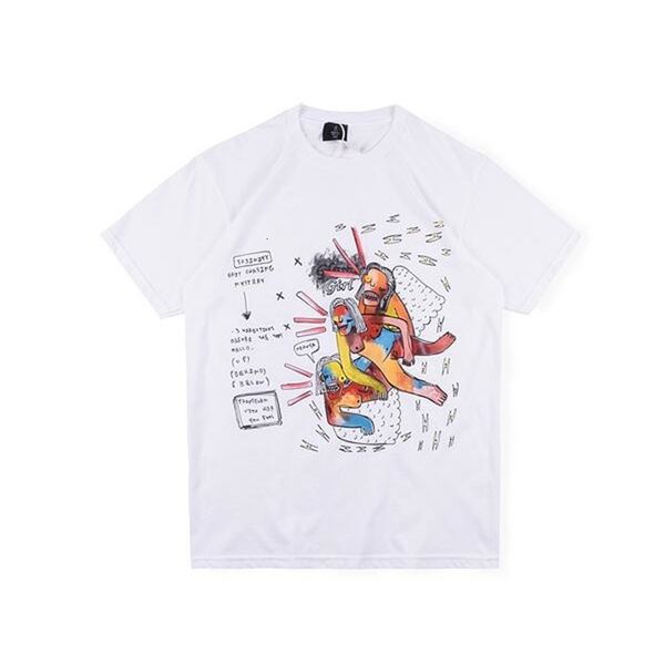 

20ss printing t-shirts men women couples t shirts hip-hop oversize tee, White;black