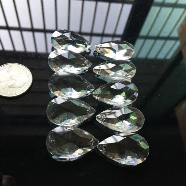 

chandelier crystal 10pcs tear drop 28mm clear glass prism diy pendant jewelry suncatcher spacer faceted